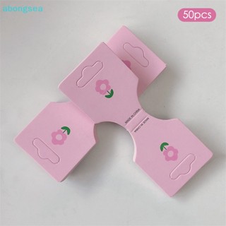 Abongsea ป้ายฉลากกระดาษแข็ง ลายดอกไม้ สีชมพู สําหรับแขวนตกแต่งสร้อยคอ สร้อยข้อมือ ที่คาดผม 50 ชิ้น