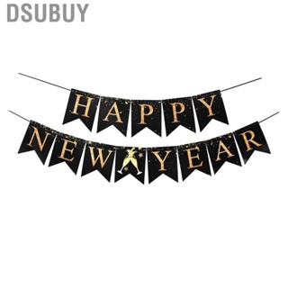 Dsubuy New Year Pull Flag  2023 Happy Banner White Cardboard for Backyard