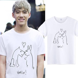 Bkpp เสื้อยืดคอกลม แขนสั้น ผ้าฝ้ายแท้ พิมพ์ลายการ์ตูน ทรงหลวม เข้ากับทุกการแต่งกาย แฟชั่นฤดูร้อน สีขาว สีดํา