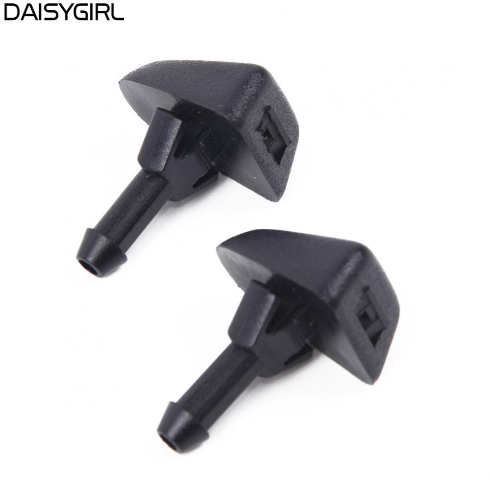 【DAISYG】Washer Nozzles 2pcs Windshield For Volvo S80 C70 XC90 Black