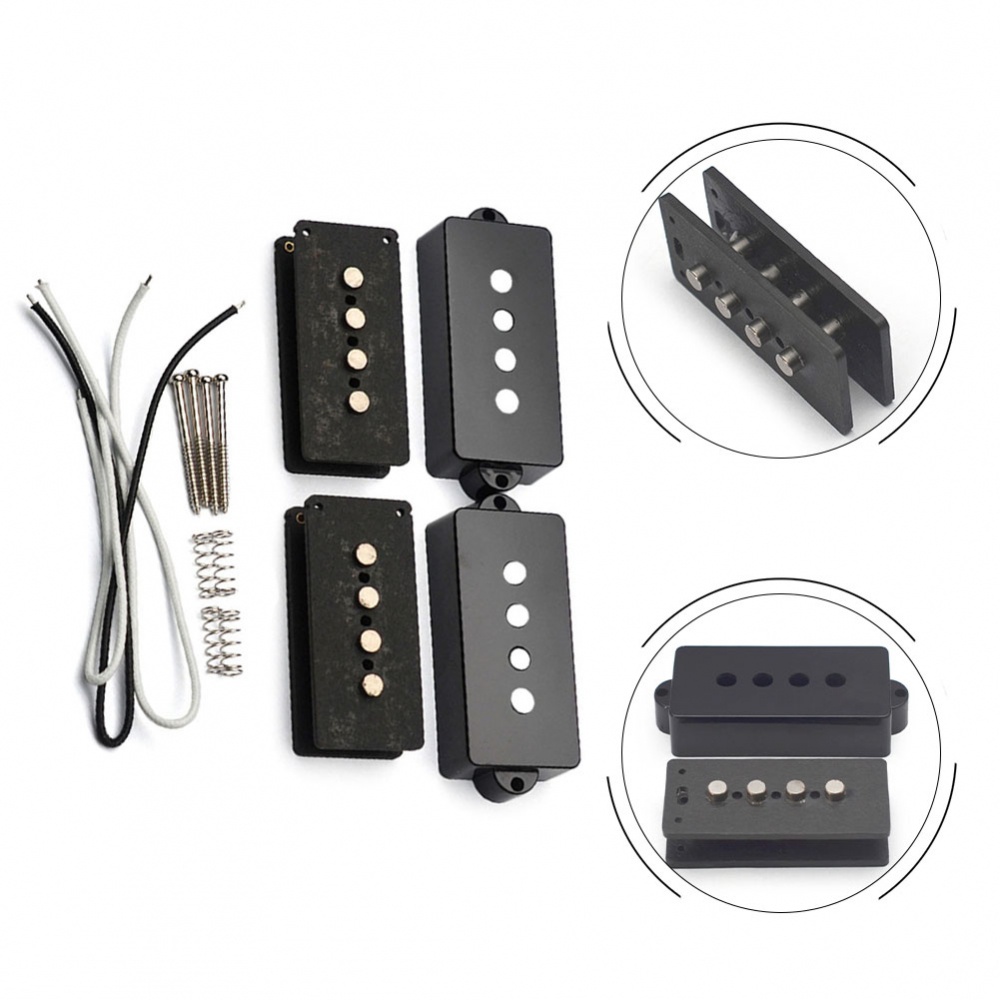 New ArrivalDIY Black Alnico 5PB Bass Humbucker Pickup Bright Tone