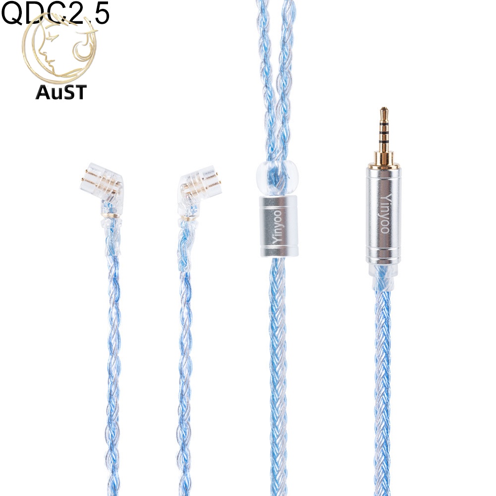 Yuanzhen HIFIHEAR MMCX 2Pin QDC 16 Core สายเคเบิ้ลหูฟัง ชุบเงิน แบบถัก ...