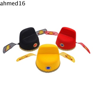 Ahmed หมวกวิชาชีพ หมวกผ้ากอซ สีดํา สไตล์จีนโบราณ สําหรับเด็ก