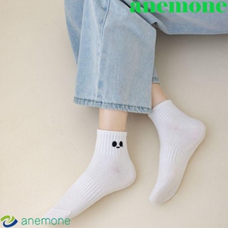 Anemone ถุงเท้าผ้าฝ้าย ปักลายดวงตา สีขาว สไตล์ญี่ปุ่น ฮาราจูกุ แฟชั่น สําหรับผู้หญิง