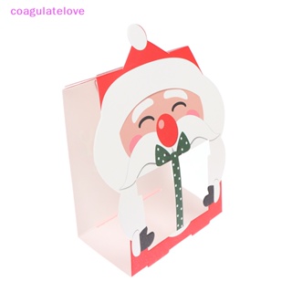 Coagulatelove ถุงคุ้กกี้ ลายซานตาคลอส คริสต์มาส พร้อมสายผูก กล่องขนม ตังเม อุปกรณ์บรรจุภัณฑ์ ของขวัญคริสต์มาส ปีใหม่ ตกแต่งปาร์ตี้ [ขายดี] 8 ชิ้น