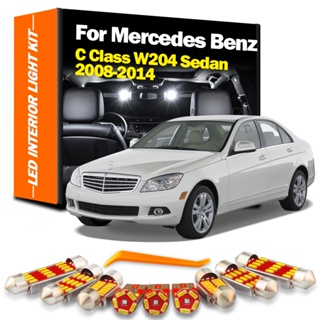 ชุดไฟอ่านหนังสือ LED ภายในรถยนต์ สําหรับ Mercedes Benz C Class W204 Sedan 2008 2009 2010 2011 2012 2013 2014 10 ชิ้น