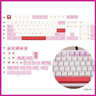 (ลดราคาสูง)aodysin.th ปุ่มกดคีย์บอร์ด 133 คีย์ ธีม PBT สีชมพู สําหรับเล่นเกม