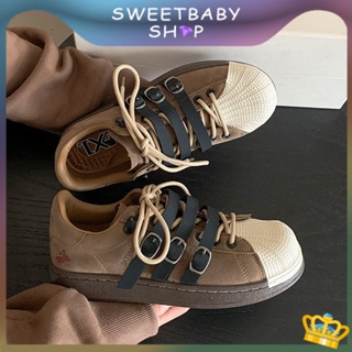 Sweetbaby💋ส่งเร็ว🚚รองเท้าลําลอง ส้นแบน แฟชั่นฤดูใบไม้ผลิ และฤดูใบไม้ร่วง สไตล์เรโทร สําหรับผู้หญิง 2023