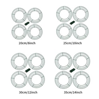 ลวดโลหะ ทรงกลม ลายดอกไม้ สําหรับแขวนตกแต่งประตูหน้า เทศกาลปีใหม่ งานแต่งงาน DIY 4 ชิ้น