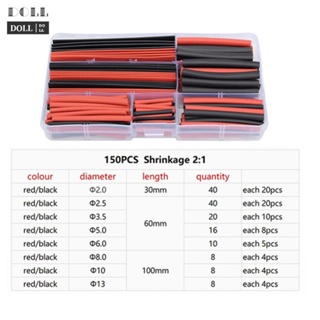 ⭐NEW ⭐Complete Set for Secure Repairs 150 Pcs Black Red Heat Shrink Tubing Kit