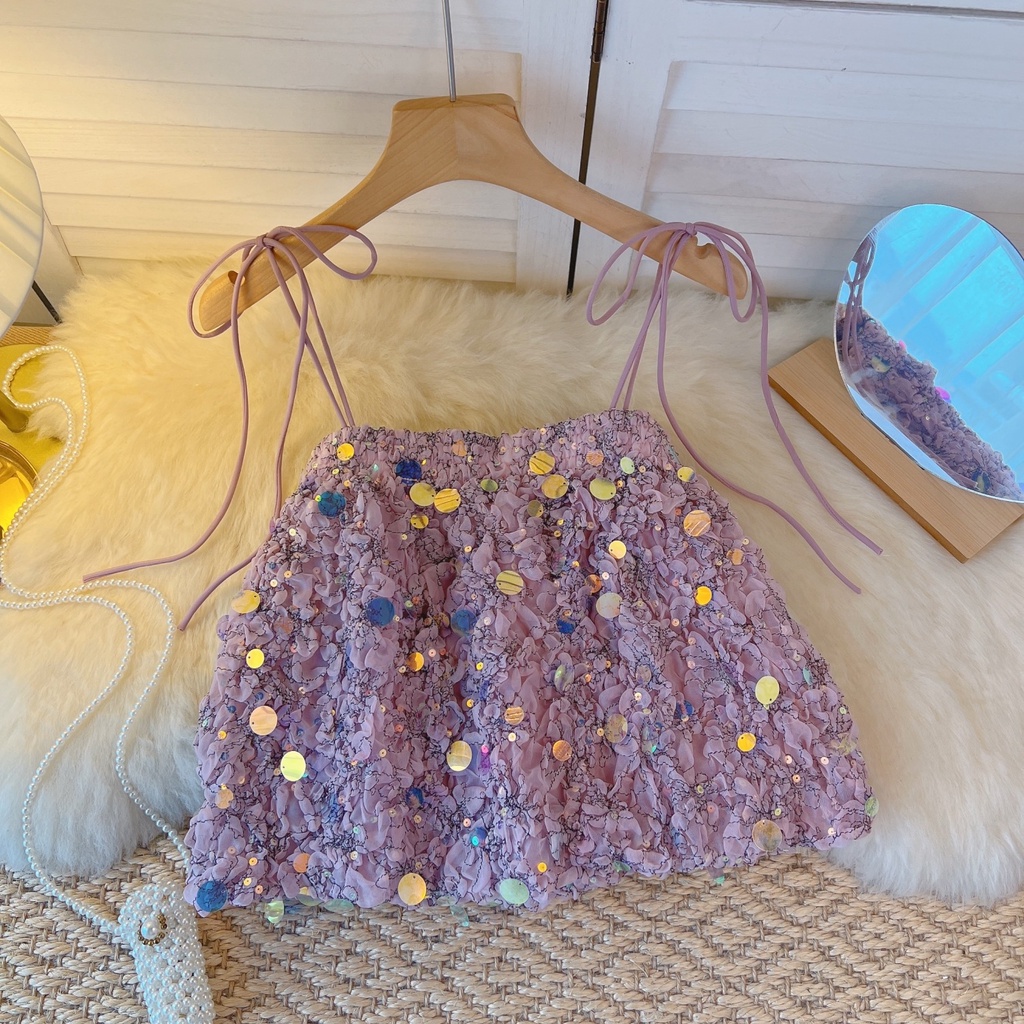 childrens-wear-summer-new-sweet-sequined-blouse-girls-wear-chest-suspenders-to-wear-fashionable-super-immortal-temperament-holiday-trend