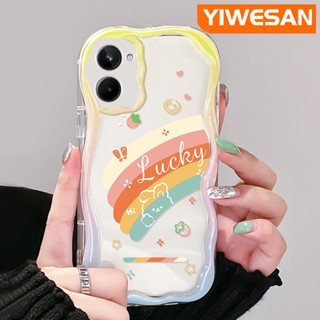 สําหรับ Realme 10 เคสการ์ตูน สายรุ้ง รูปแบบ ขอบคลื่น เคสโทรศัพท์ใส ใหม่ เนื้อครีม กันกระแทก ซิลิโคน เคส