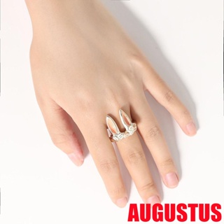 Augustus แหวนหูกระต่ายน่ารัก ปรับได้ สไตล์เกาหลี สําหรับผู้หญิง