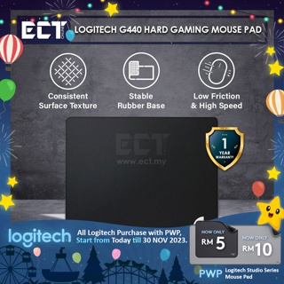 Logitech G440 แผ่นรองเมาส์เล่นเกม แบบแข็ง - 280 มม. x 340 มม. x 3 มม. (943-000052)