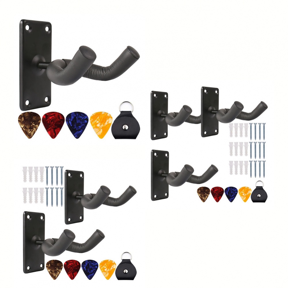 new-arrival-guitar-hangers-wall-mount-abs-steel-black-for-electric-acoustic-guitar