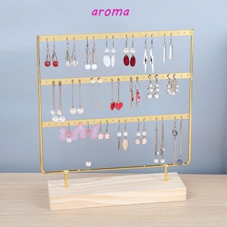 Aroma ขาตั้งโชว์เครื่องประดับ ต่างหู สร้อยคอ ฐานไม้ อเนกประสงค์ เรียบง่าย