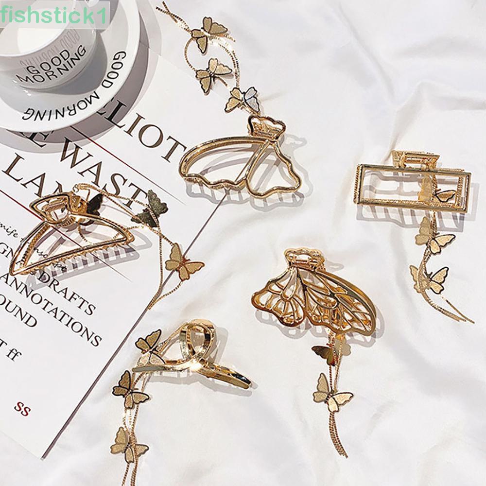 fishstick1-vintage-crab-clips-fashion-hair-accessories-butterfly-hair-claws-women-geometry-headwear-korean-tassel-pendant-alloy-hair-clips