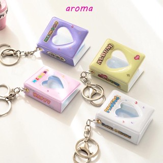 Aroma พวงกุญแจ อัลบั้มรูปภาพ รูปหัวใจกลวง ขนาด 1 นิ้ว สําหรับห้อยกระเป๋า นามบัตร