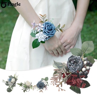 ⭐จัดส่ง 24 ชั่วโมง⭐ข้อมือ ผ้าไหม ลายดอกไม้ ดอกกุหลาบจําลอง ทนทาน สําหรับเจ้าสาว งานแต่งงาน