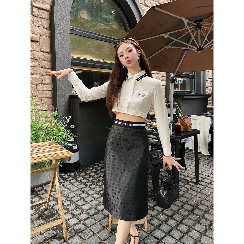 fvh8-miu-miu-23-autumn-and-winter-new-letter-embroidery-short-shirt-overskirt-suit-womens-striped-letter-thread-waist-decoration
