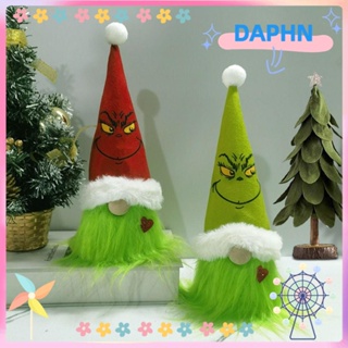 Daphs ตุ๊กตาโนมไร้หน้า ผ้ากํามะหยี่ขนนิ่ม สีเขียว สําหรับตกแต่งบ้าน คริสต์มาส