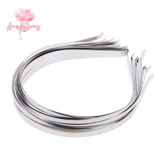 Amongspring&gt; ที่คาดผมโลหะเปล่า สีเงิน DIY สําหรับเด็กผู้หญิง 5 ชิ้น