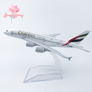 Amongspring&gt; โมเดลเครื่องบินโลหะ 1:400 A380 ขนาด 16 ซม. ของเล่นสําหรับเด็กผู้ชาย