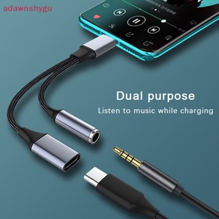 Adagu 2 In1 สายชาร์จ USB C เป็น Aux 3.5 มม. PD 60W Type C เป็น 3.5 มม. สําหรับโทรศัพท์มือถือ แท็บเล็ต