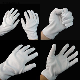 ถุงมือผ้าฝ้าย สีขาว สไตล์ฮิปฮอป สําหรับปาร์ตี้ฮาโลวีน 1 คู่