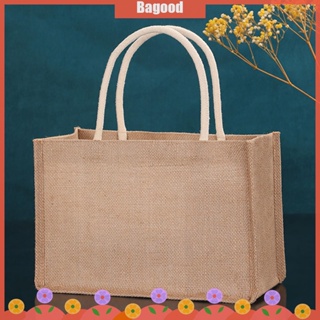 ♪Bagood♪พร้อมส่ง กระเป๋าถือ กระเป๋าช้อปปิ้ง ผ้ากระสอบเปล่า พร้อมหูหิ้ว สําหรับใส่ของชํา