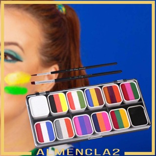 [Almencla2] ใบหน้า ร่างกาย พร้อมแปรง 2 ชิ้น สีสันสดใส สําหรับเทศกาลคอสเพลย์ฮาโลวีน