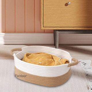 [Fenteer] ตะกร้าเชือกสาน อเนกประสงค์ สไตล์นอร์ดิก เรียบง่าย สําหรับจัดระเบียบตู้เสื้อผ้า ห้องนอน