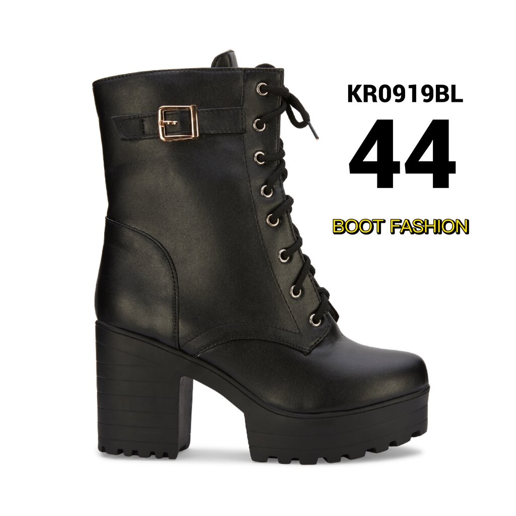 รองเท้าบู๊ทไซส์ใหญ่-44-บู๊ทมัฟฟิน-สีดำ-แบบผูกเชือก-boot-ไซส์ใหญ่-chowy-kr0919bl