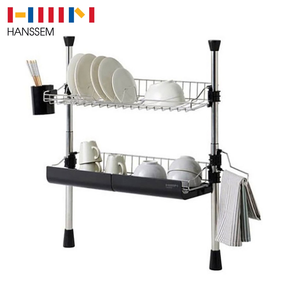 Hanssem Korea 600 Drying Rack 2 Tier Dish Wide Kitchen Tableware Drainer Holder Shopee Thailand