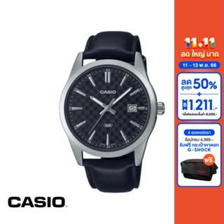 CASIO นาฬิกาข้อมือ CASIO รุ่น MTP-VD03L-1AUDF สายหนัง สีดำ