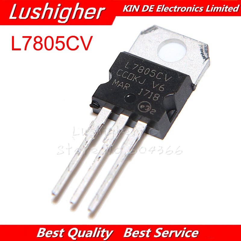 ตัวควบคุมแรงดันไฟฟ้า L7805CV TO-220 L7805 TO220 7805 5V 1.5A 10 ชิ้น ...