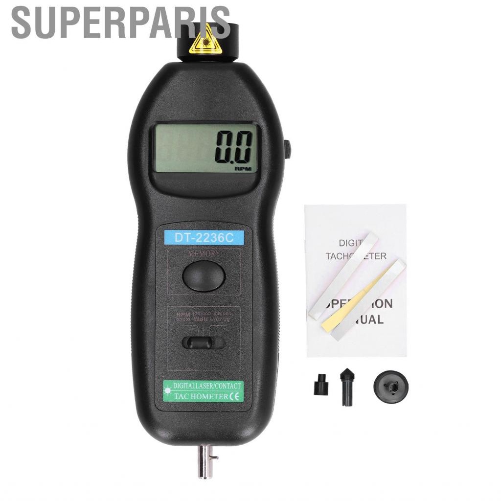 Superparis Digital Photo Tachometer Measurement Contact Speed Tach