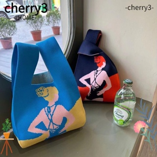 Cherry3 กระเป๋าถือ กระเป๋าสะพายไหล่ ผ้าถัก ขนาดเล็ก สําหรับผู้หญิง