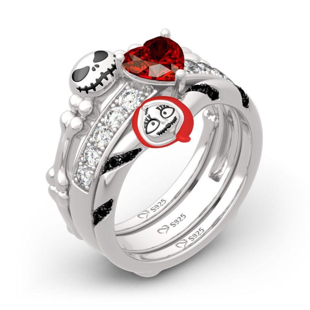 daphs-ชุดแหวนคอสเพลย์-รูปกะโหลก-หัวใจ-ประดับเพทาย-คริสตัลอัลลอย-เครื่องประดับ-สําหรับผู้หญิง