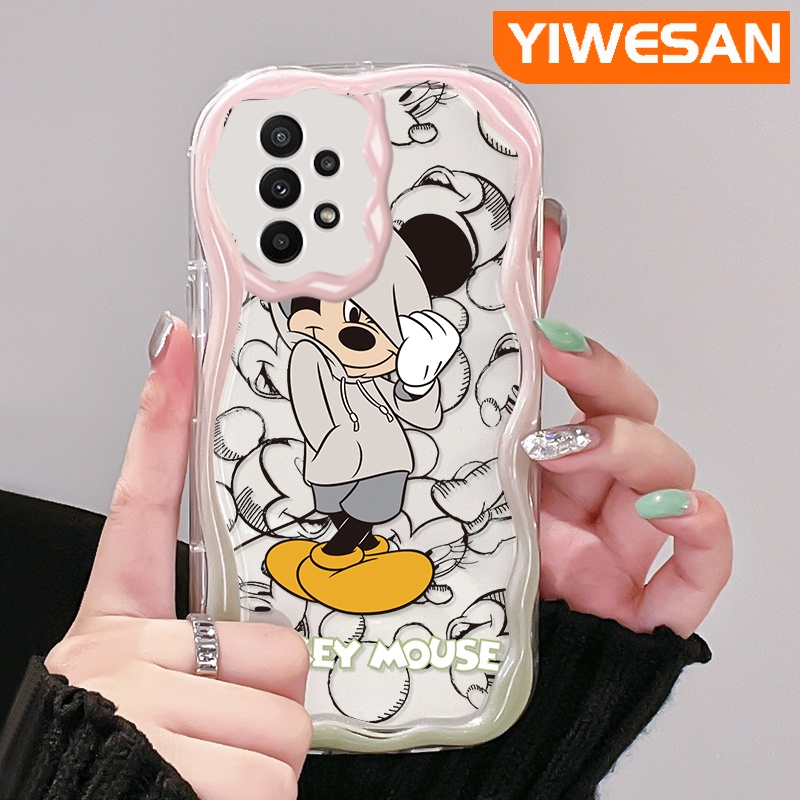 เคสโทรศัพท์มือถือ-ซิลิโคนใส-กันกระแทก-ลายการ์ตูนมิกกี้เมาส์-สีครีม-สําหรับ-samsung-galaxy-a22-4g-a22-5g-m22-a21s-a23-a24