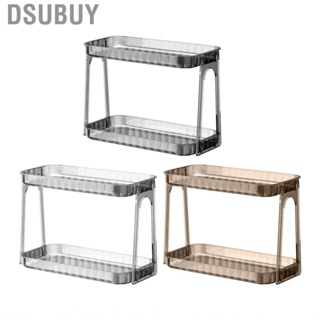 Dsubuy Countertop Cosmetic Organizer  Clear Rack Exquisite Double Layer Large  for Bathroom