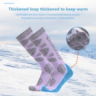 (portbelem) ถุงเท้าเล่นสกี แบบนิ่ม ระบายอากาศ สวมใส่สบาย ให้ความอบอุ่น เหมาะกับฤดูหนาว สําหรับผู้หญิง เล่นสกี เดินป่า วิ่ง ปีนเขา