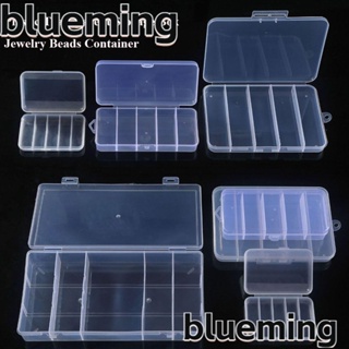 Blueming2 กล่องพลาสติกใส ทรงสี่เหลี่ยม แบบพกพา ทนทาน สําหรับใส่เครื่องประดับ ลูกปัด