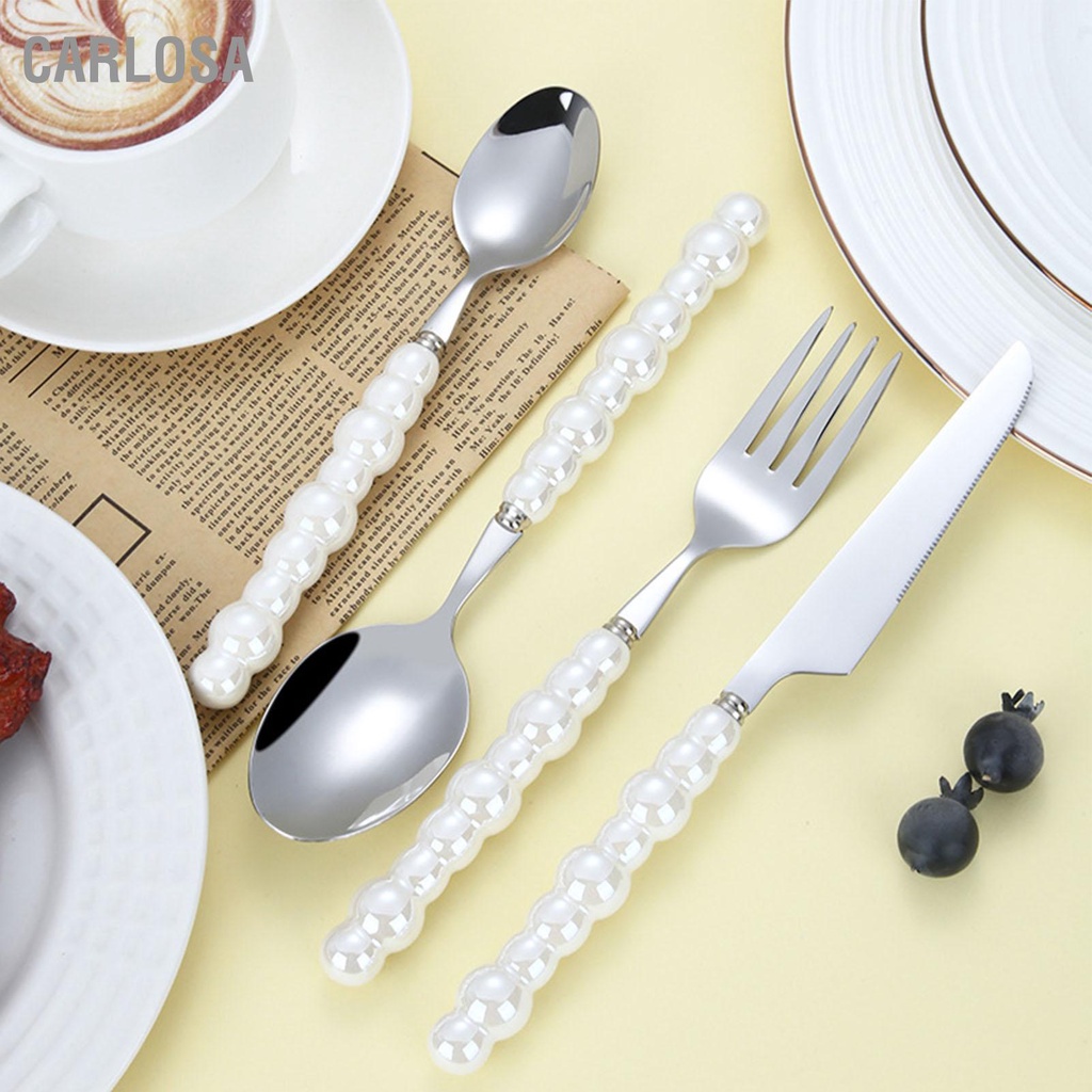 carlosa-flatware-ชุดช้อนส้อมช้อนส้อมมีดเครื่องครัวชุดเซรามิค-pearl-handles-สำหรับร้านอาหารบ้านโรงแรม