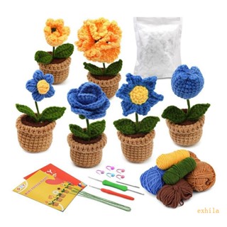 Exhila ชุดเริ่มต้นถักโครเชต์ พร้อมตะขอเข็ม DIY