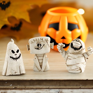 Halloween_ เทียนเรซิ่น รูปฟักทองผี ฮาโลวีน สําหรับตกแต่งบ้าน