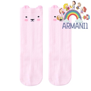 [armani1.th] ถุงเท้าผ้าฝ้าย กันลื่น ลายหมีน่ารัก (สีชมพู)(M