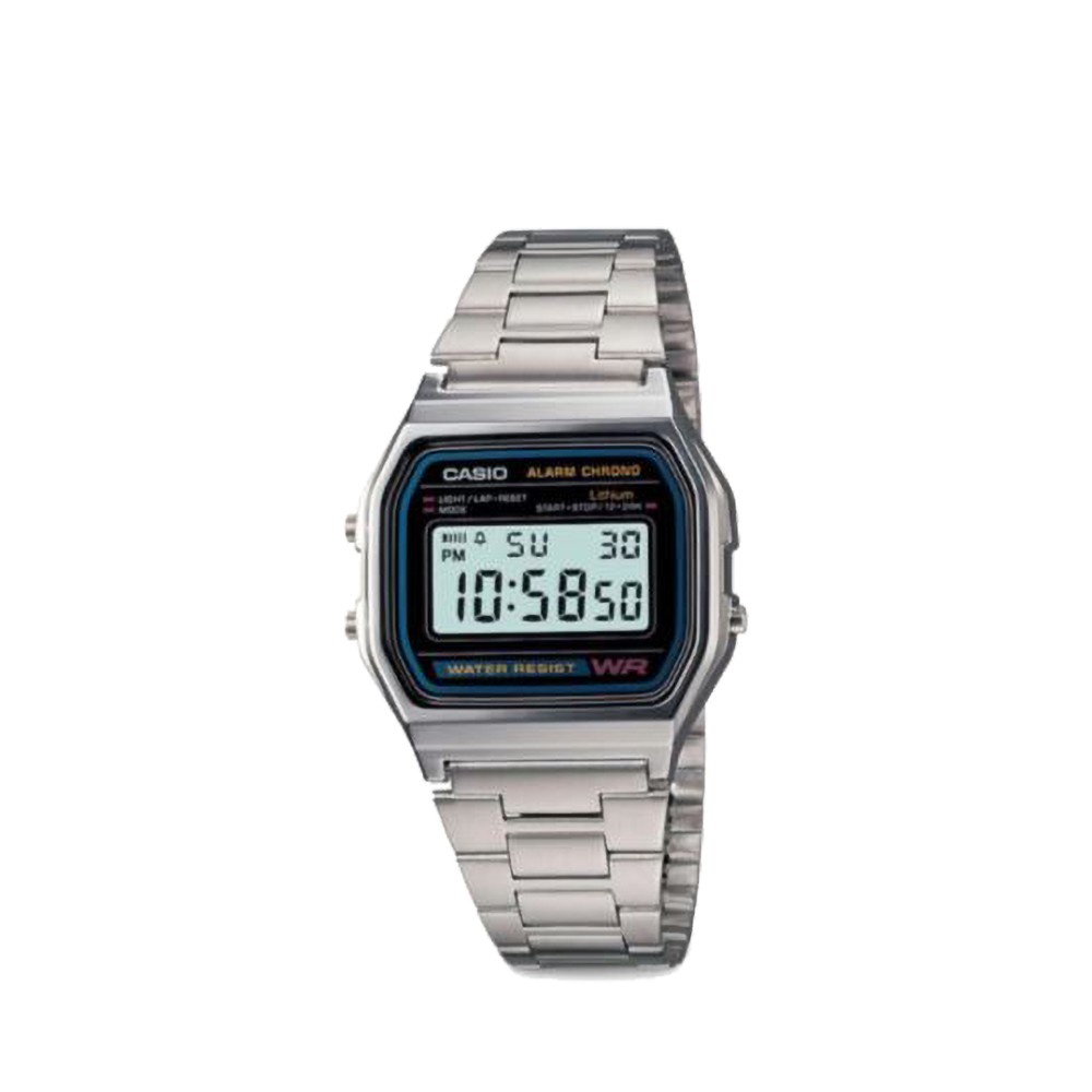 casio-นาฬิกาข้อมือ-casio-รุ่น-a158wa-1df-วัสดุสเตนเลสสตีล-สีดำ