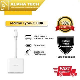 Realme ฮับ Type-C - USB3.2 Gen1 & HDMI1.4 พอร์ตคู่ พอร์ต Type-C