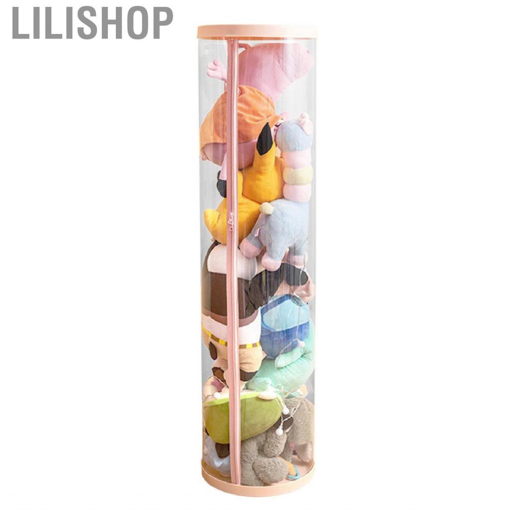 Lilishop Dolls Display Case Stuffed Storage Bucket White Plastic Round ...